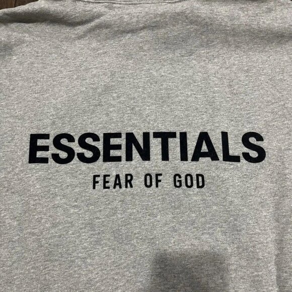 Essentials Fear of God Dark Oatmeal Hoodie SIZE Small - Picture 4 of 5